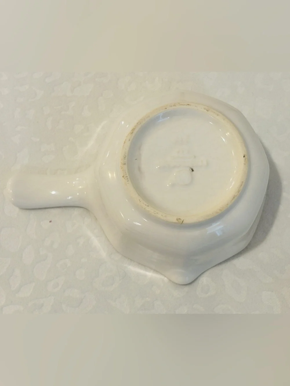 Vintage Pfaltzgraff USA Individual Fondue Pot Butter Warmer White Ceramic